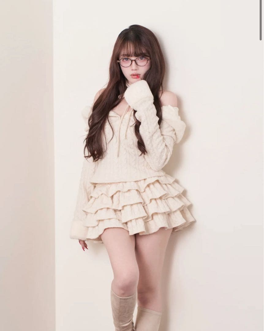 BunnyLis フーディーニットトップス