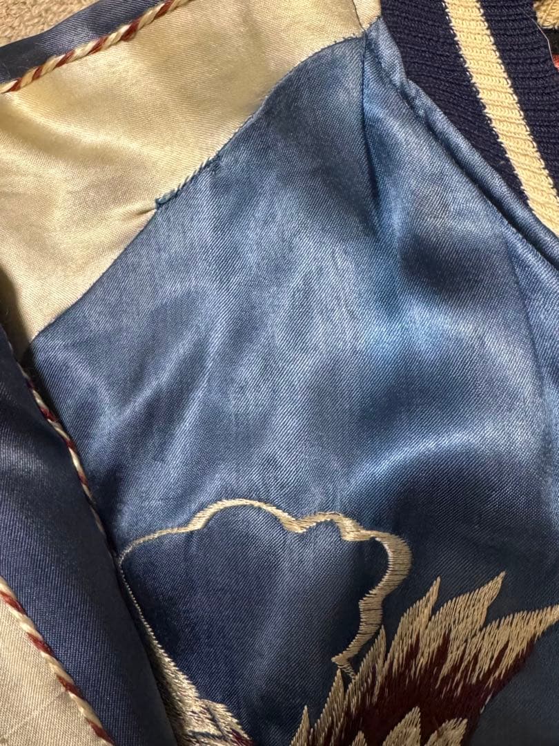 50’S ビンテージ スカジャン サテン BIGSIZE 虎 鷹