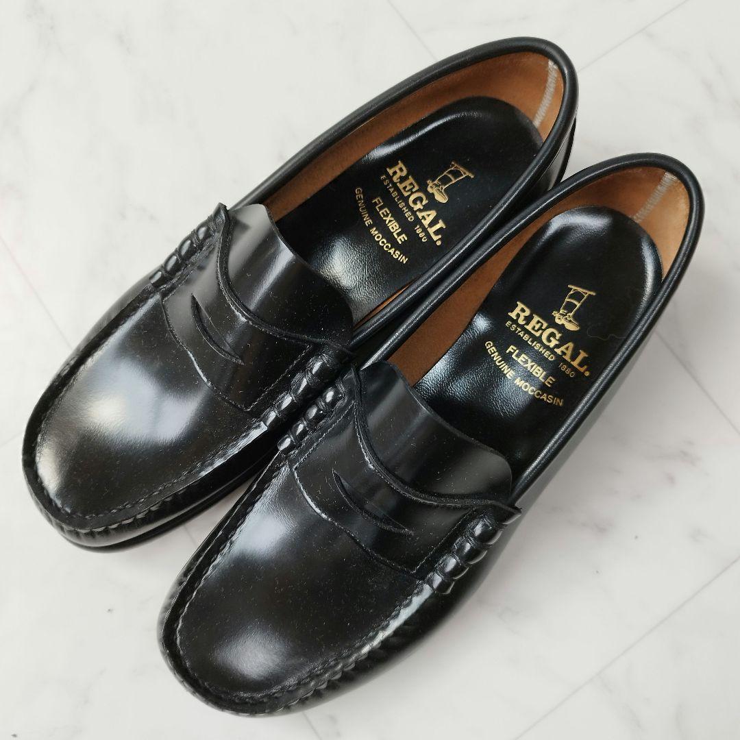 極美品　リーガル ローファー モカシン 本革 黒 24cm