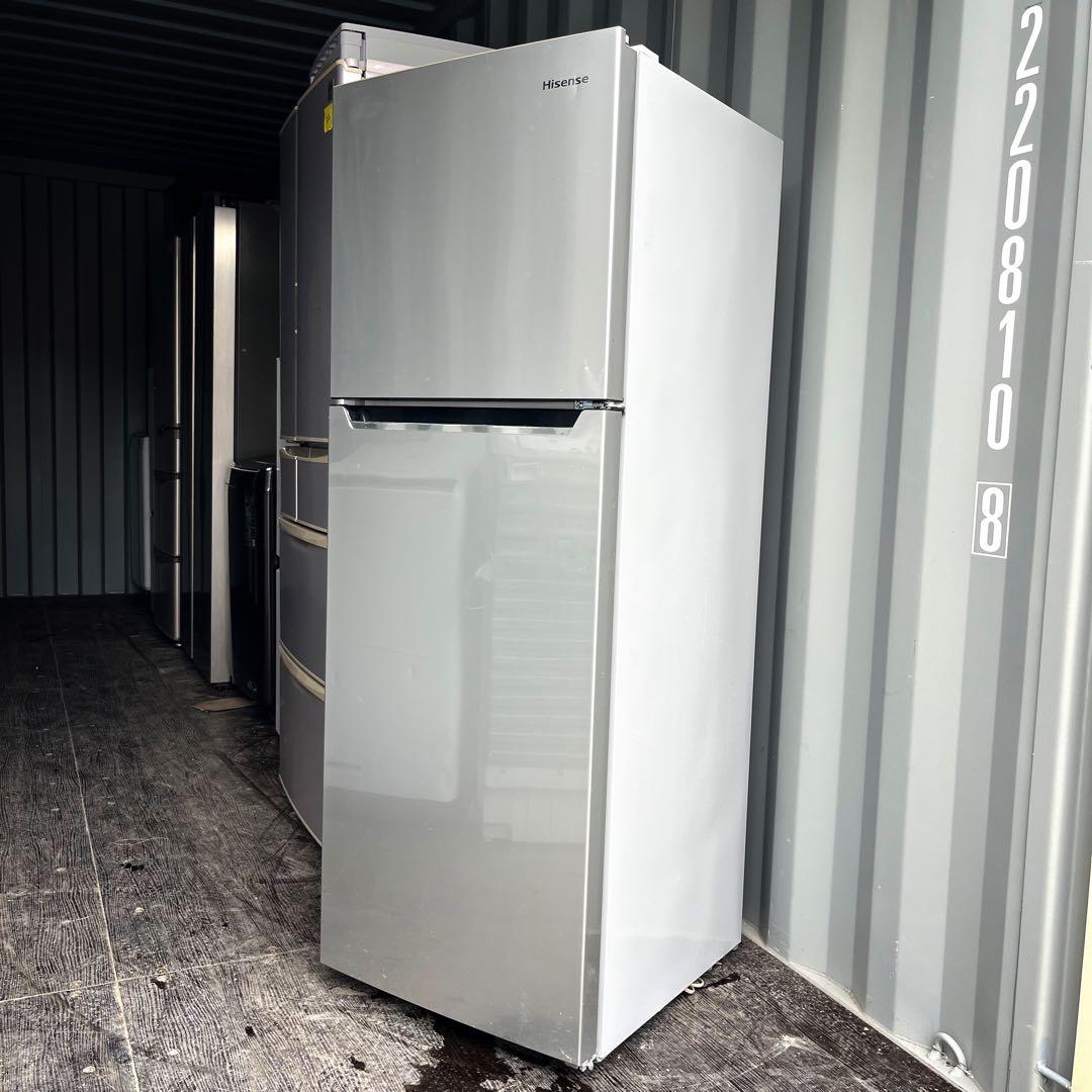 26取付無料！スタイリッシュシルバー大きめ227L 製氷ケース付き冷蔵庫！洗濯機