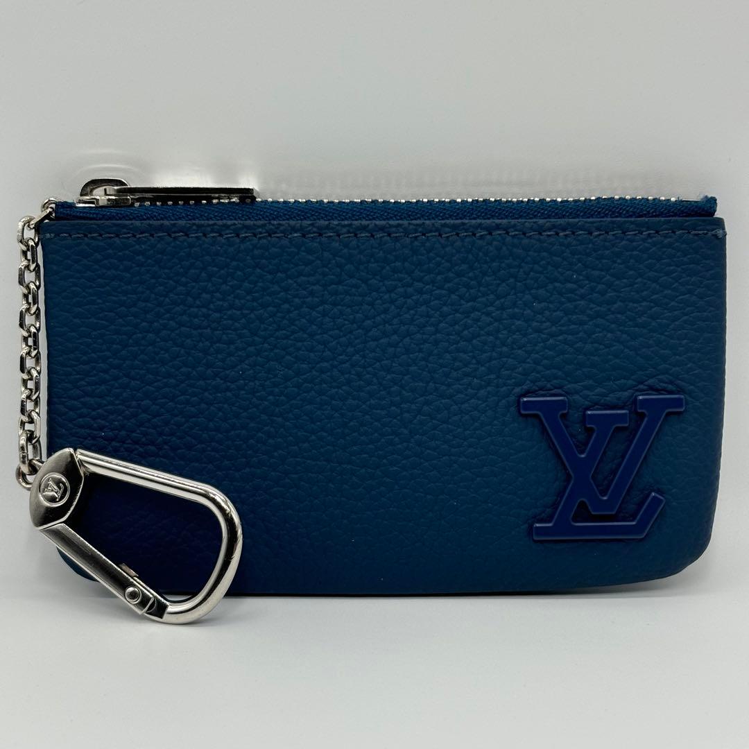 【美品】ルイヴィトン ポシェットクレ アエログラム ケース ブルー 青