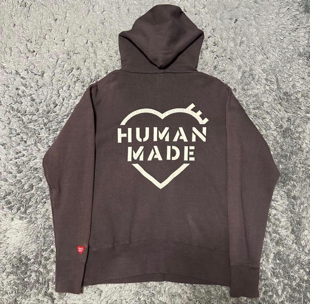 HUMAN MADE フード付きパーカー ダークブラウン