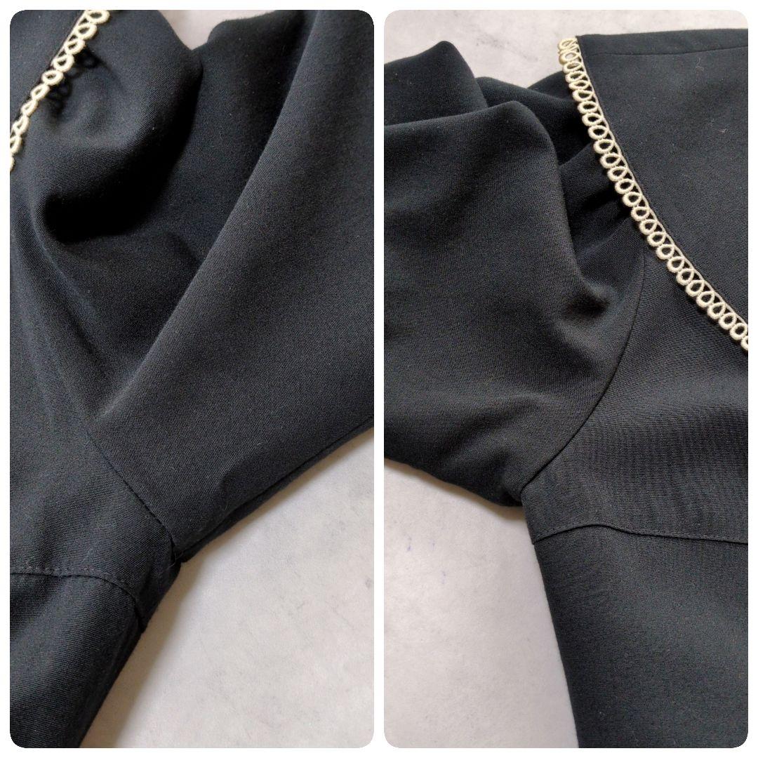 希少✨️ Emily Temple 花刺繍レースワンピース ビッグカラー 黒