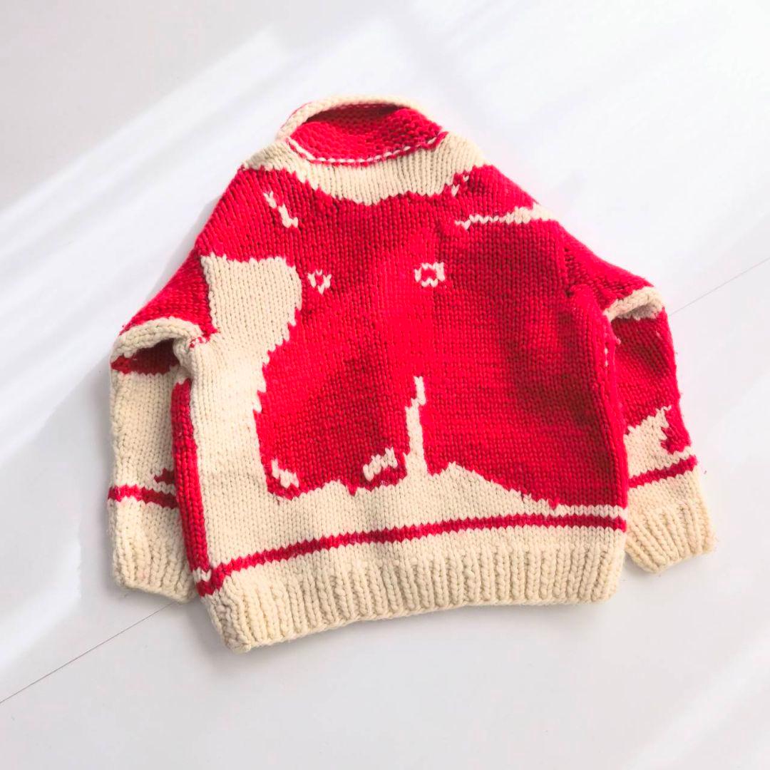 KANATA カナタ　カナダ製　カウチンニット　レッド