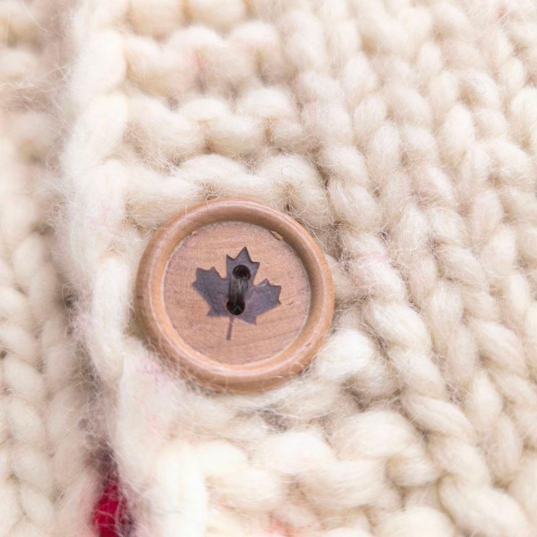 KANATA カナタ　カナダ製　カウチンニット　レッド