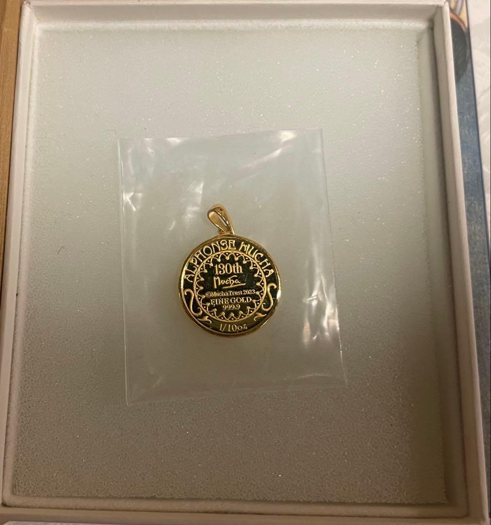 アルフォンス・ミュシャ 130周年 純金999.9 ペンダント