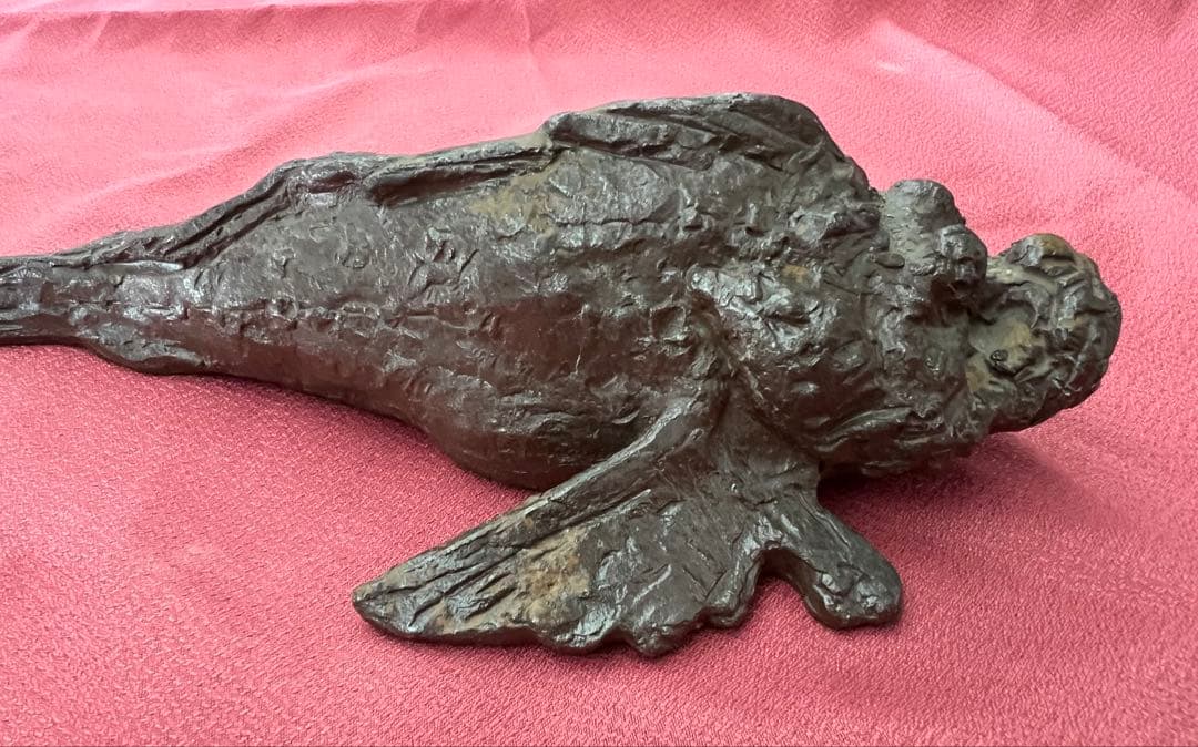 岡本錦明 魚おこぜ 備前焼彫塑 珍品 オブジェ 箱有り