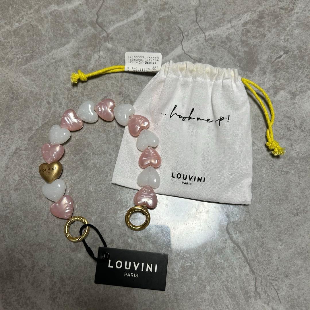 LOUVINIハンドストラップPETIT CUORE PINK-WHITE