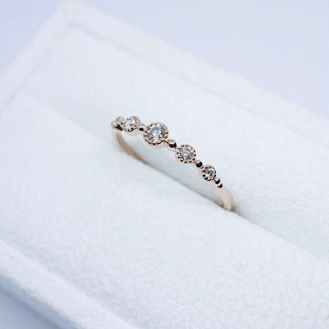 ヴァンドームアオヤマ　K18ピンクゴールド　ダイヤモンド　リング　ミル