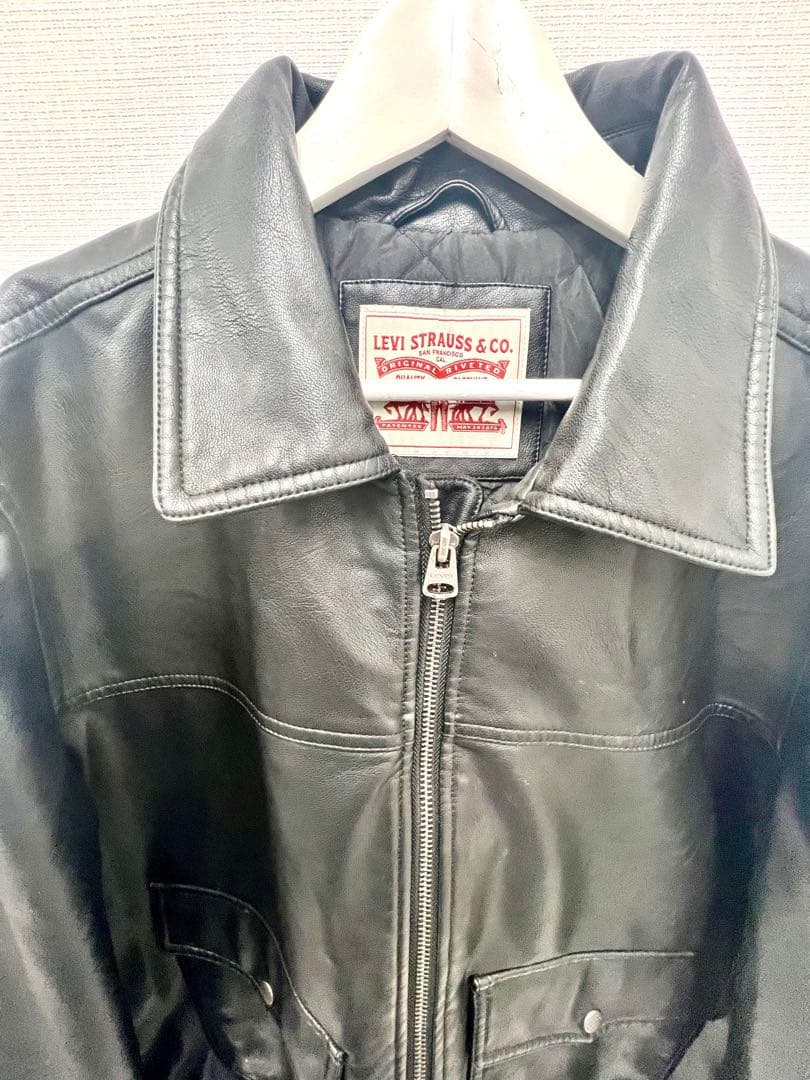 リーバイス レザージャケット A-2 フライトジャケット フェイクレザー 黒