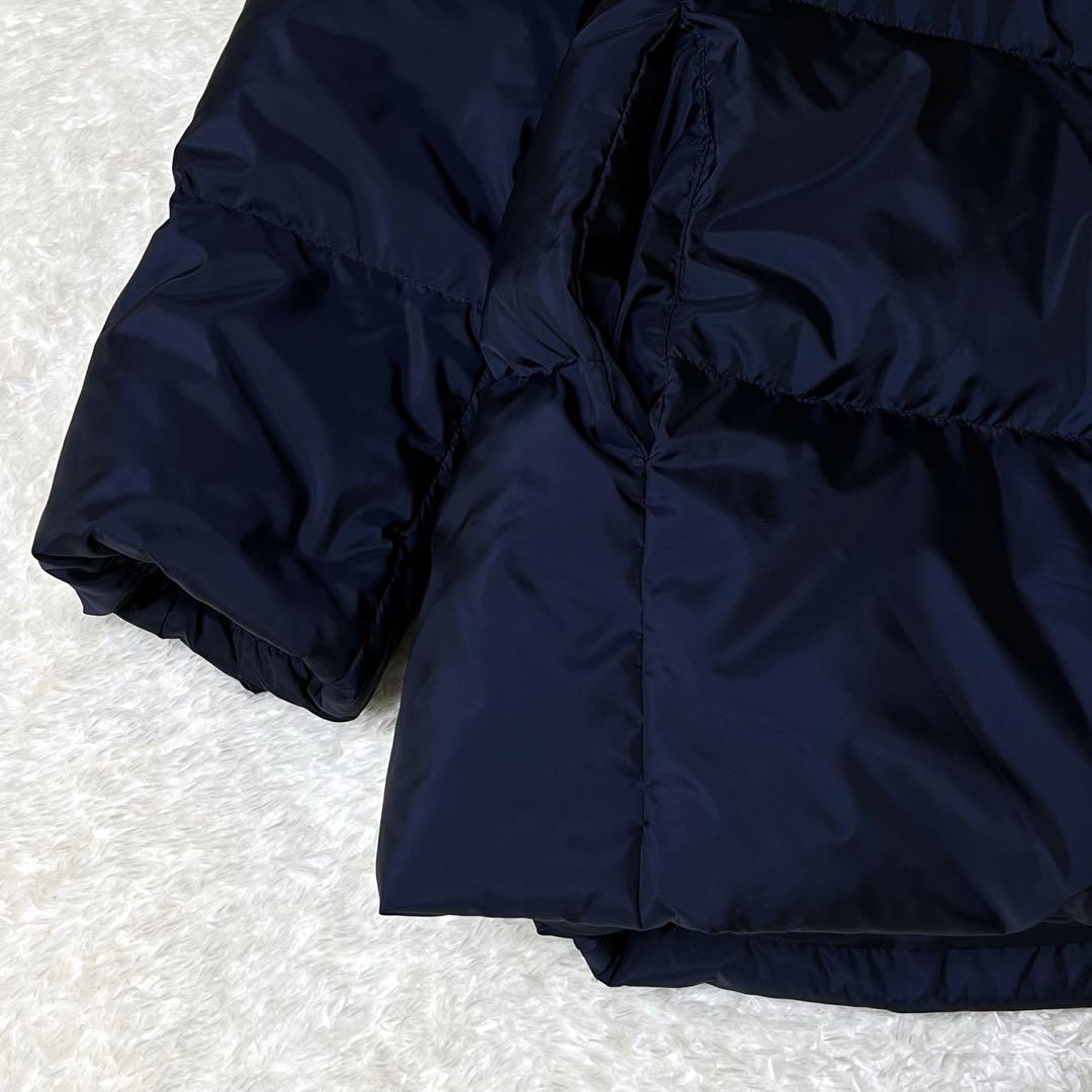 大きいサイズef-de’エフデボリュームカラーダウンコート13ネイビー