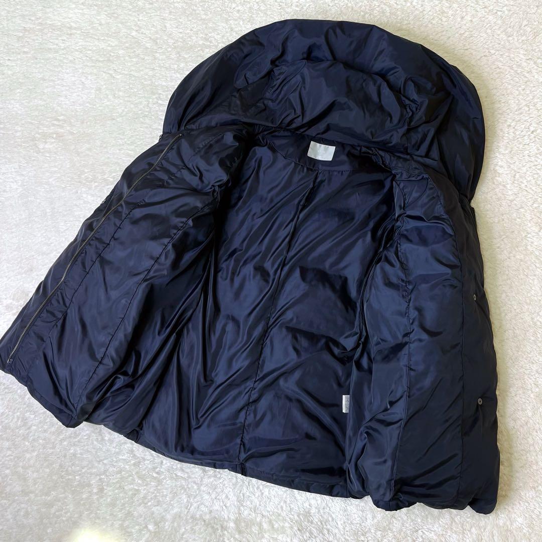 大きいサイズef-de’エフデボリュームカラーダウンコート13ネイビー