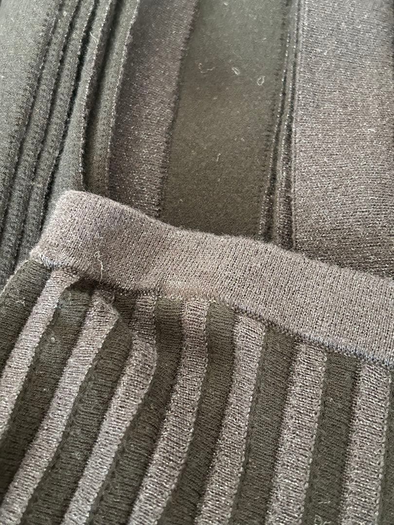 Drawer ブラック プリーツニットスカート