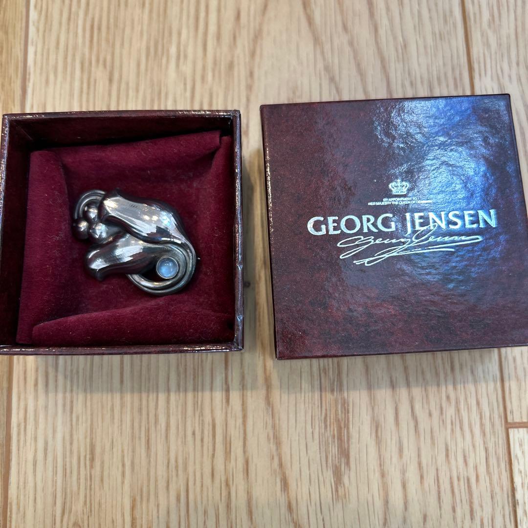 ジョージ ジェンセン silver ムーンストーン ブローチ #100B