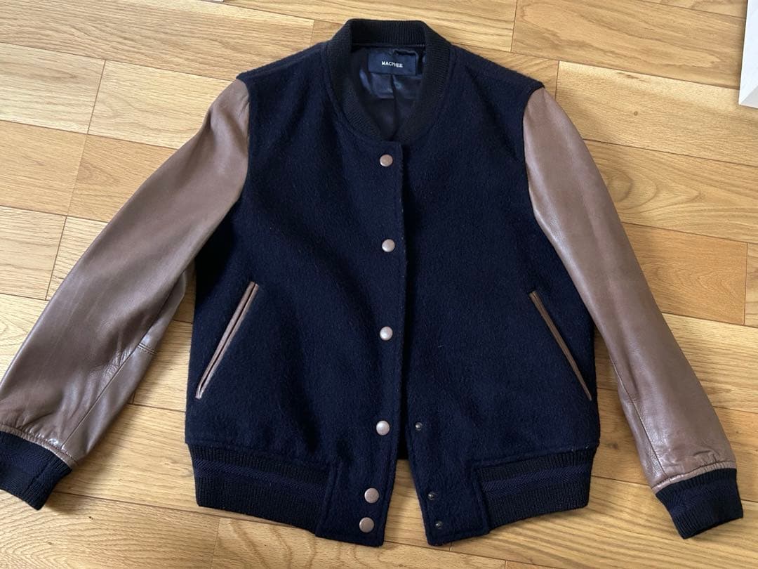 【美品】トゥモローランド MACPHEE 本革 スタジャン ネイビーとブラウン