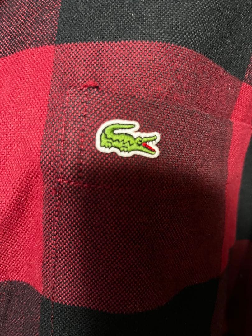 ラコステ　赤チェック柄 ジャケット　リバーシブル　ブルゾン