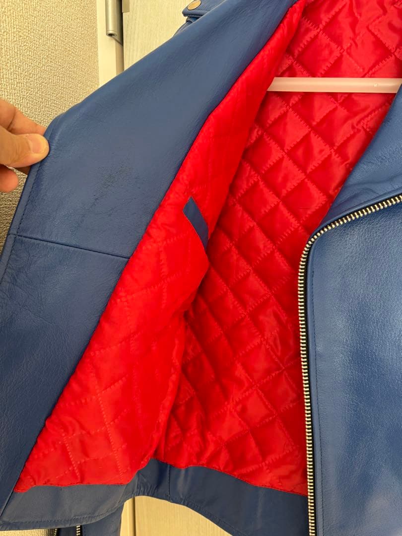 Wライダース ロンジャン ダブル　ブルー 美カラー 美品