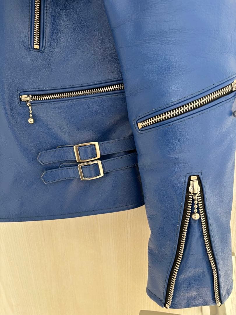 Wライダース ロンジャン ダブル　ブルー 美カラー 美品