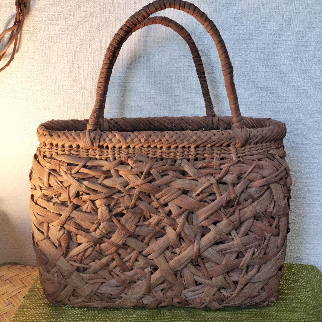 山葡萄やたら編み籠バック32✕24✕10