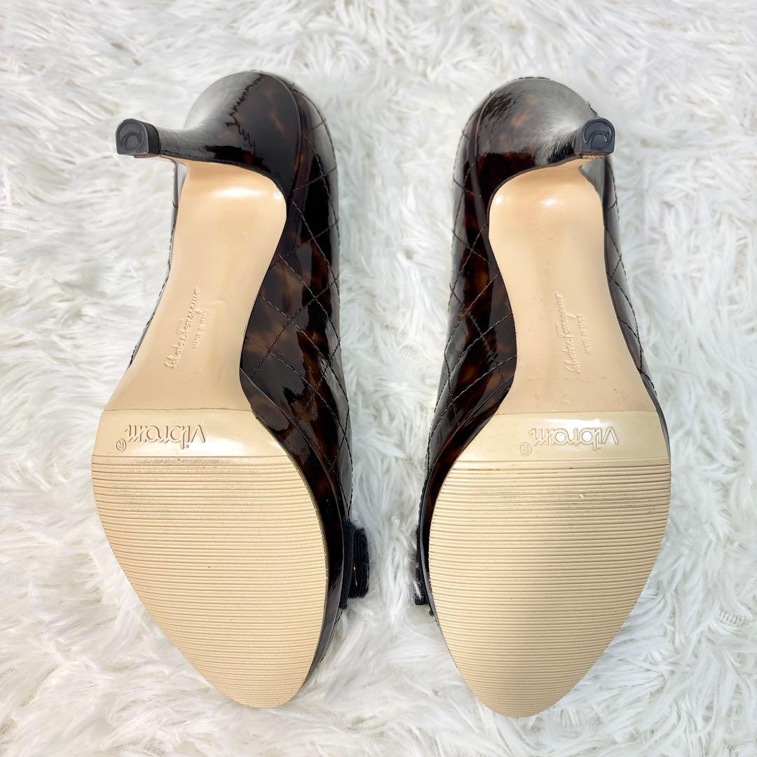 ☆極美品☆サルヴァトーレフェラガモ パンプス ハイヒール ヴァラリボン べっ甲