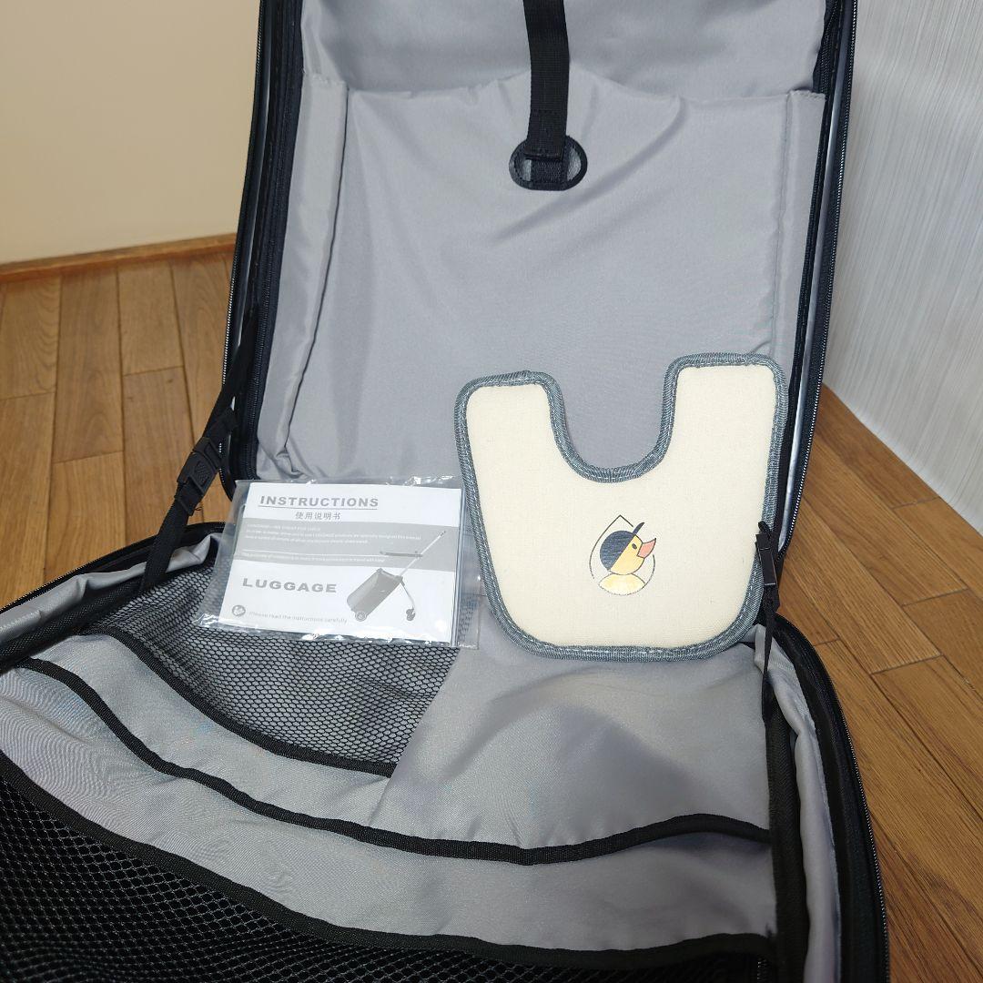 子供が乗れるスーツケース キャリーカート ブルー QBOX-20