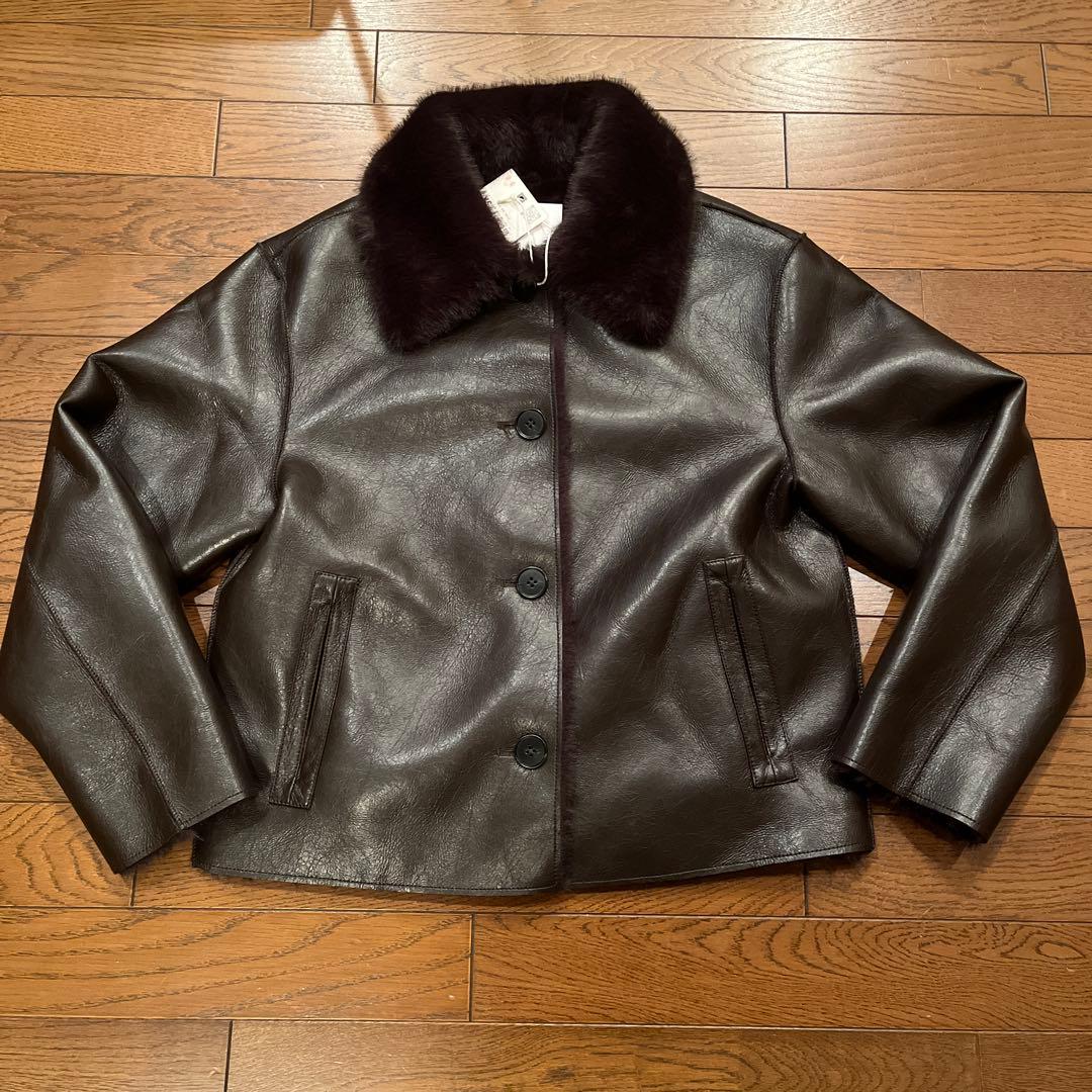 リバーシブル ダブルフェイス フェイクレザージャケット