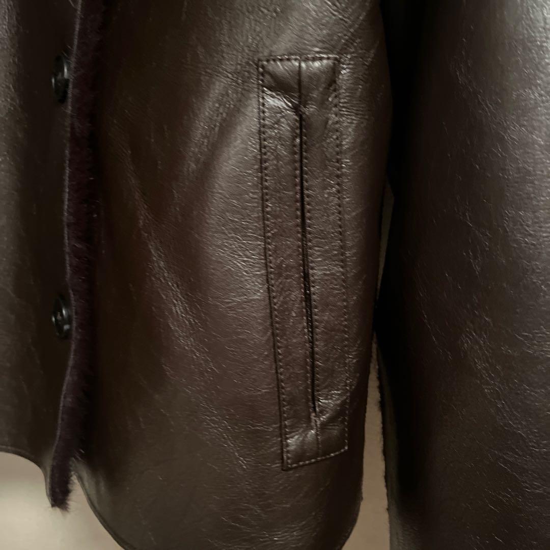 リバーシブル ダブルフェイス フェイクレザージャケット