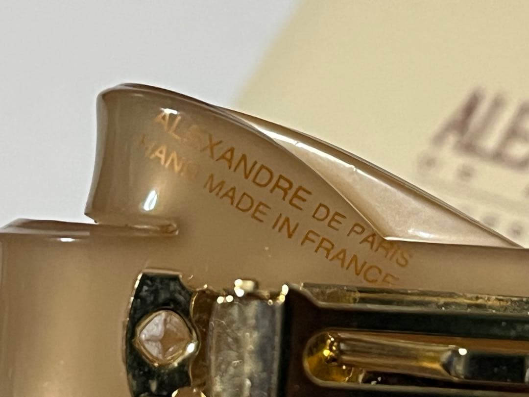 ALEXANDRE DE PARIS ベージュリボンヘアクリップ