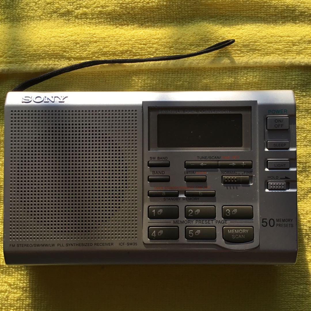 廃盤　フルセット函箱ガイド案内本専用巾着袋リールアンテナ　短波　ICF-SW35