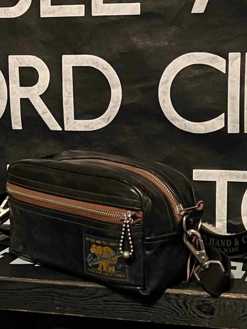 レインボーカントリー　ホースハイドレザーショルダーポーチ　ウエストバッグ