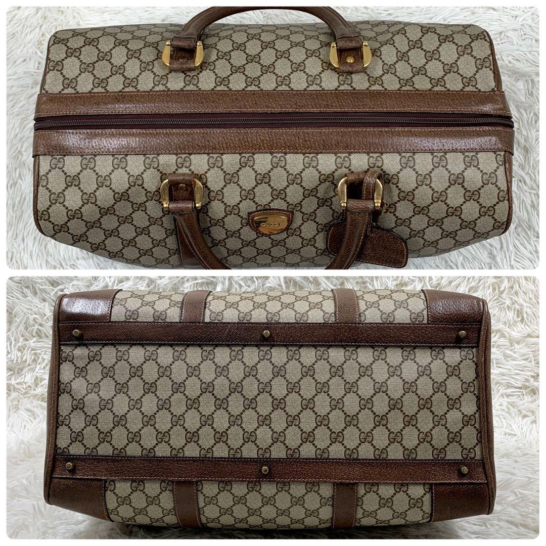 【✨美品✨】オールドグッチ ボストンバッグ 大容量 GGスプリーム ブラウン