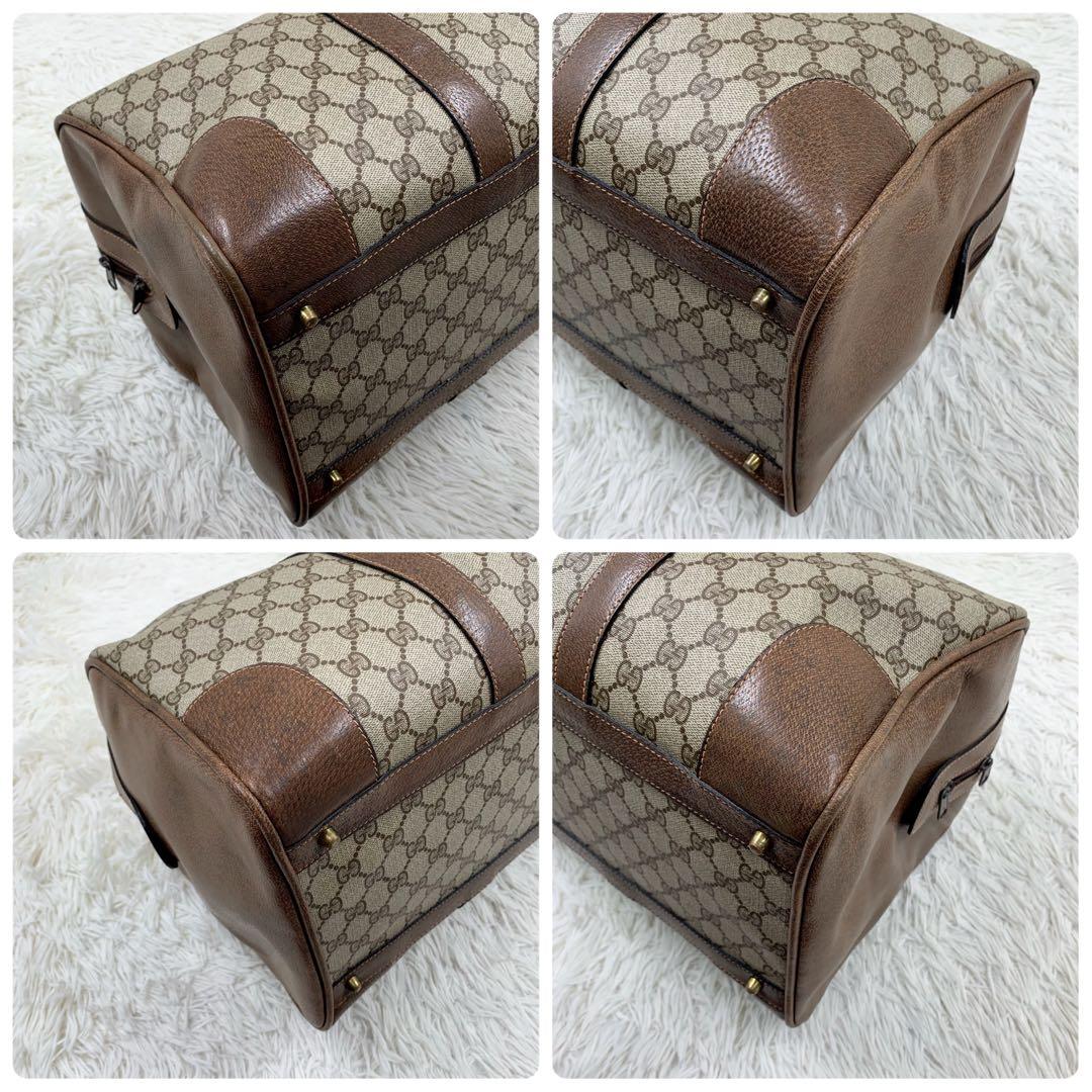 【✨美品✨】オールドグッチ ボストンバッグ 大容量 GGスプリーム ブラウン