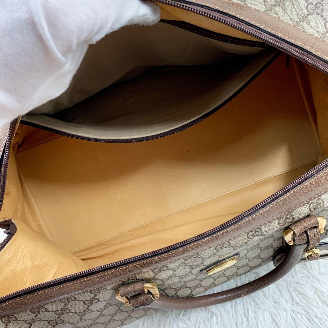 【✨美品✨】オールドグッチ ボストンバッグ 大容量 GGスプリーム ブラウン