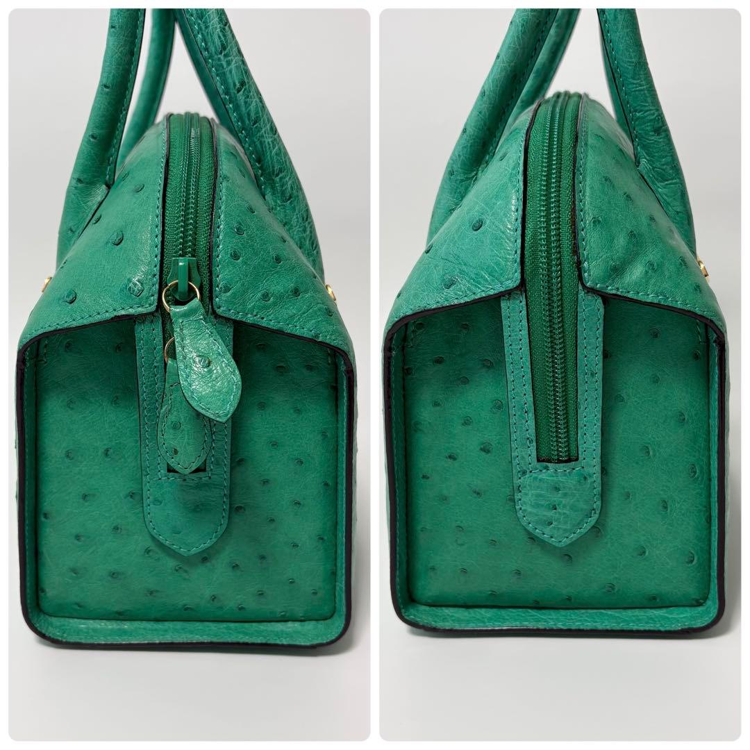 希少　クロエ　ヴィンテージ　オールド　オーストリッチ　ハンドバッグ　ゴールド金具