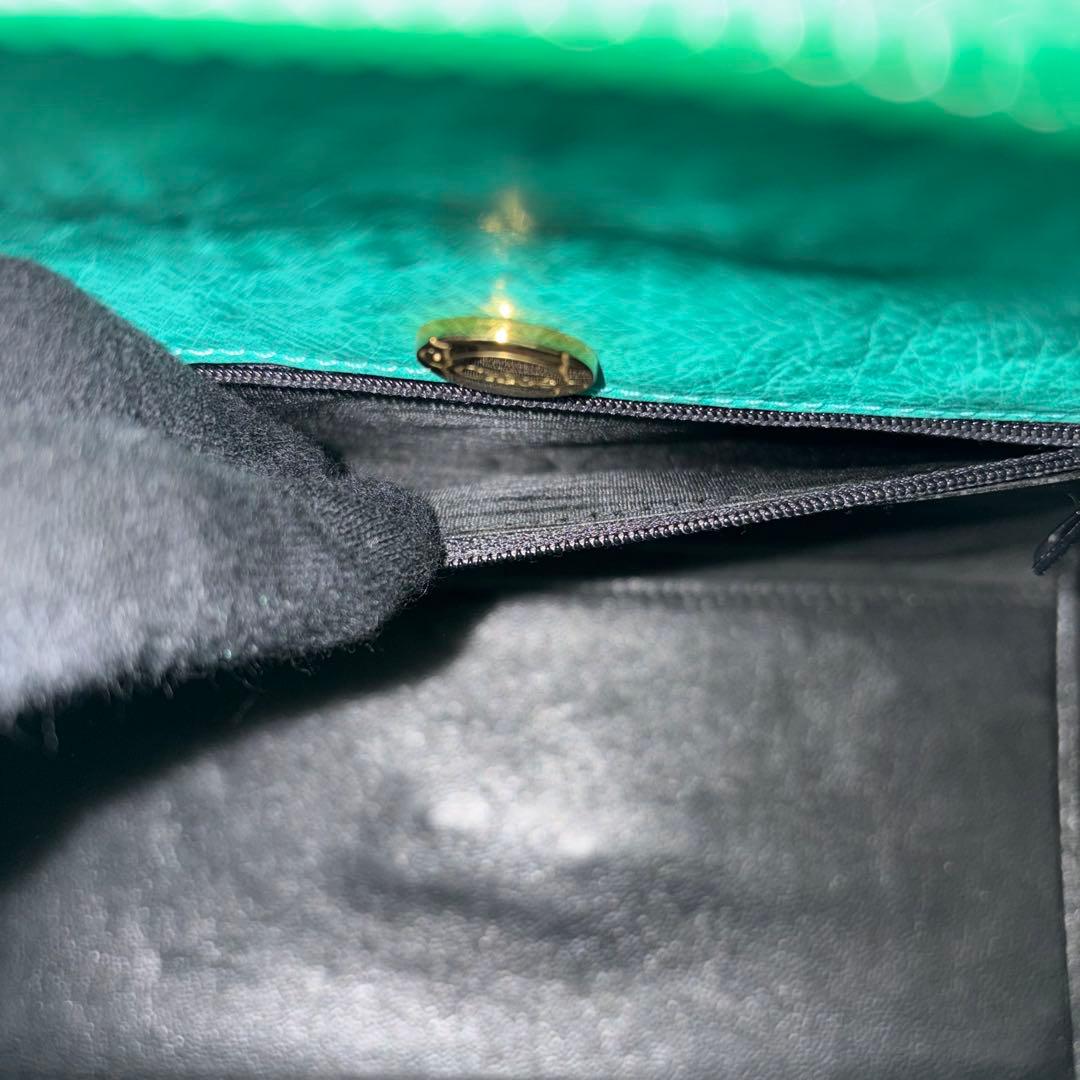 希少　クロエ　ヴィンテージ　オールド　オーストリッチ　ハンドバッグ　ゴールド金具