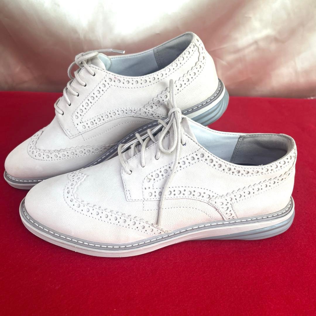 machino ！COLE HAAN/ホワイト レザー ブローグシューズ