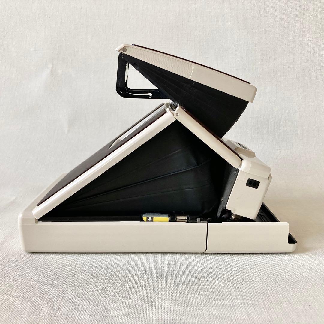 美品 Polaroid SX-70 白茶 整備済 レザーケース付き ポラロイド