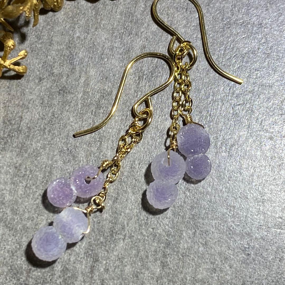 【専用です】♦︎希少♦︎グレープアゲート✴︎14kgfピアスP287•他