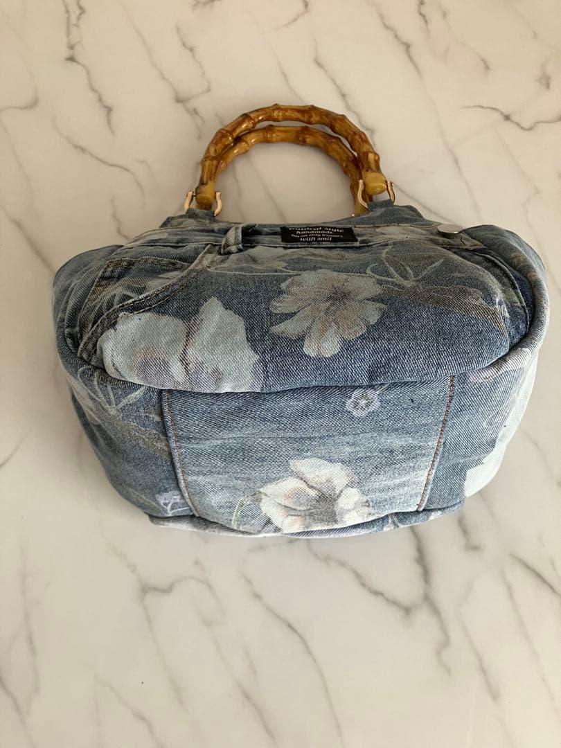 851 ピエロ　花柄デニムリメイクバック　ハンドメイド 3点