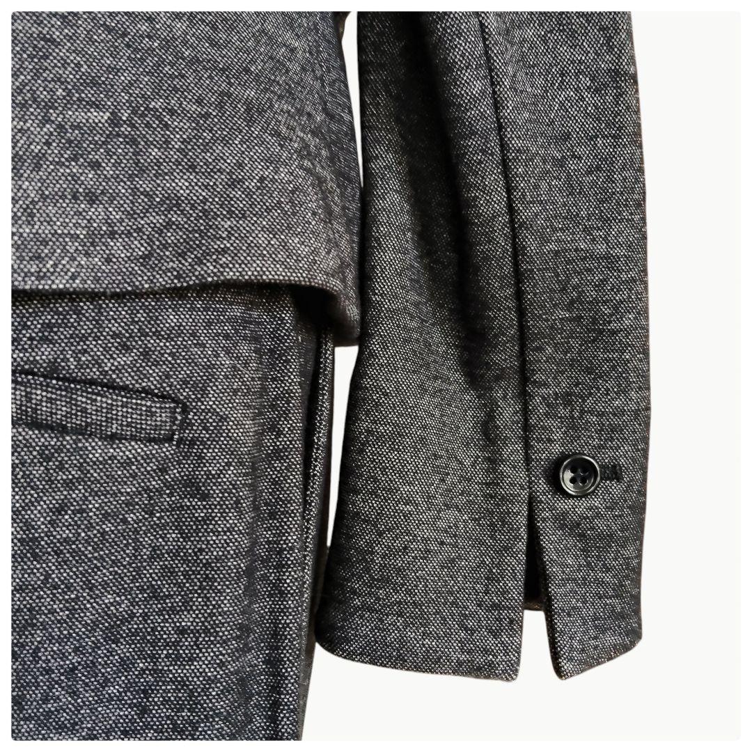 美品♡ナラカミーチェ 黒系 暖か ツィード風ウール混ストレッチパンツスーツ