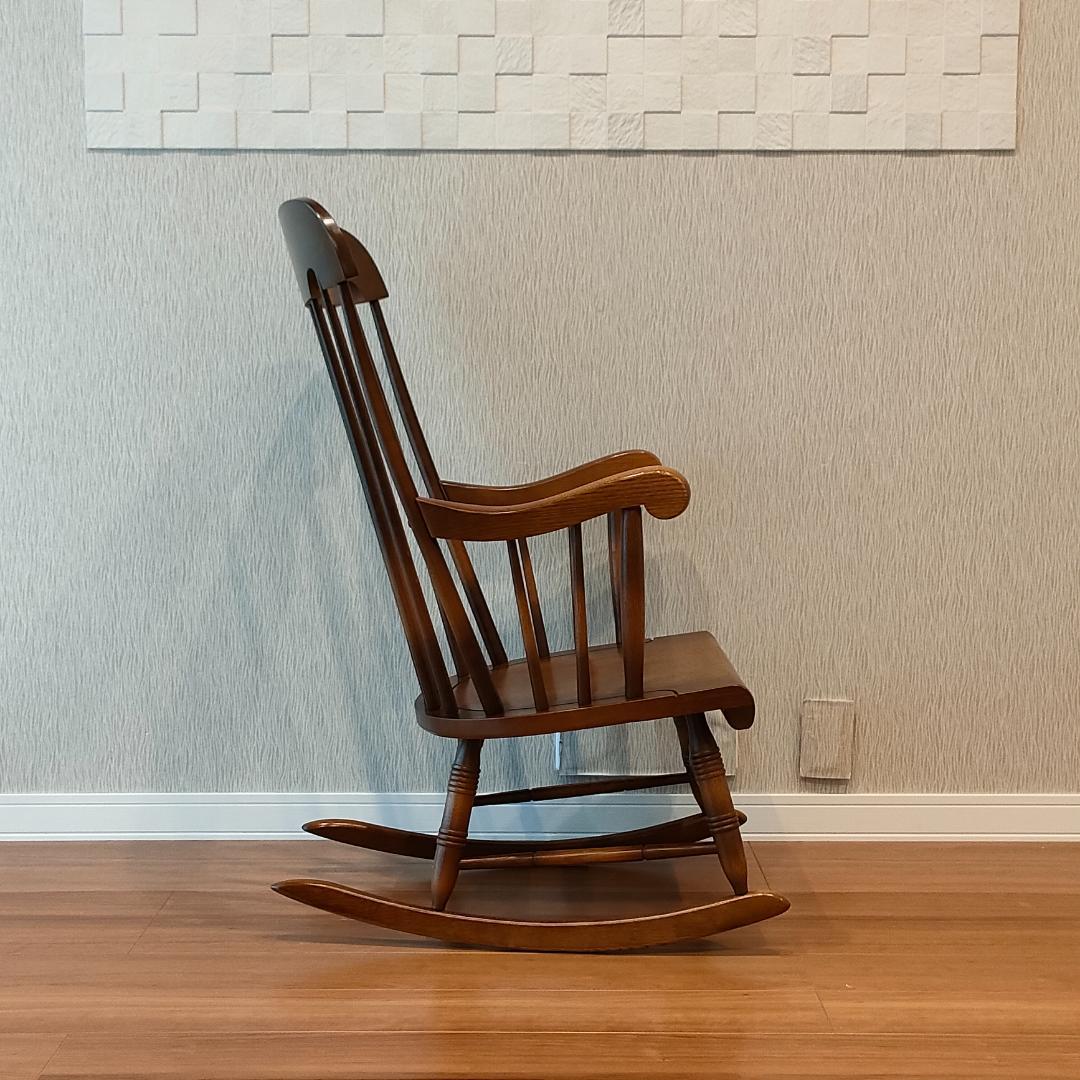 美品　飛騨産業　ロッキングチェア　穂高　キツツキ