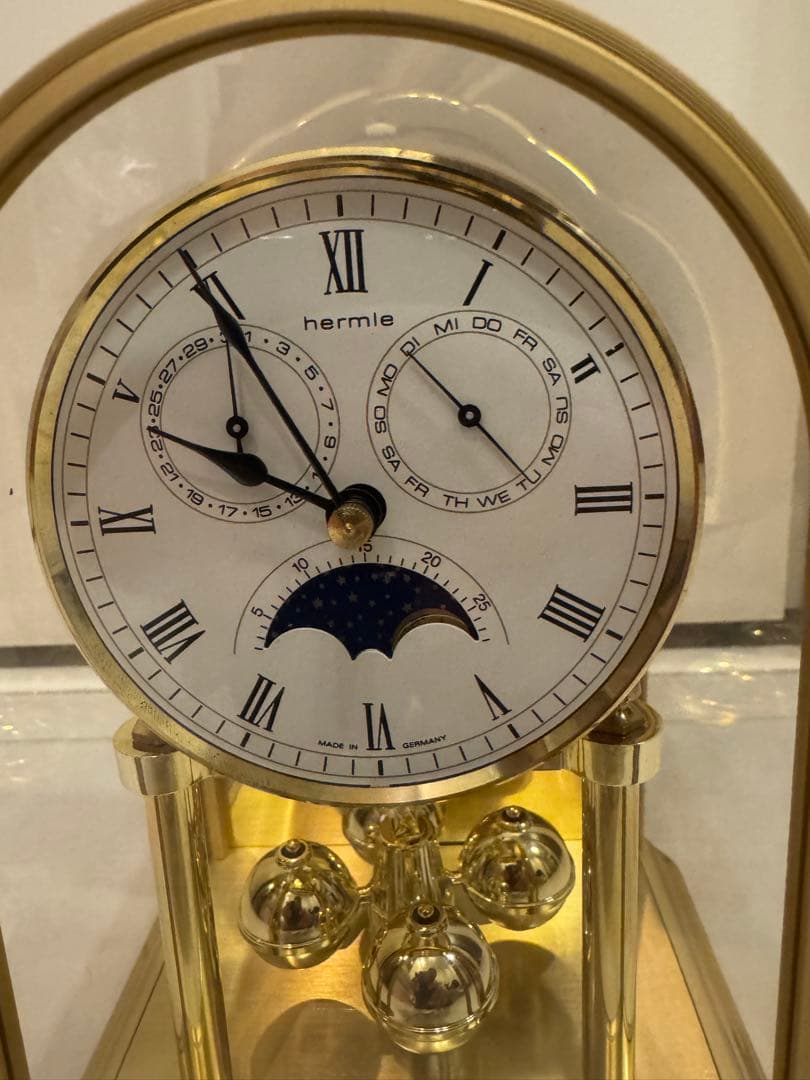 Hermle ヘルムレ ムーンフェイズ ドイツ製 クォーツ 置き時計