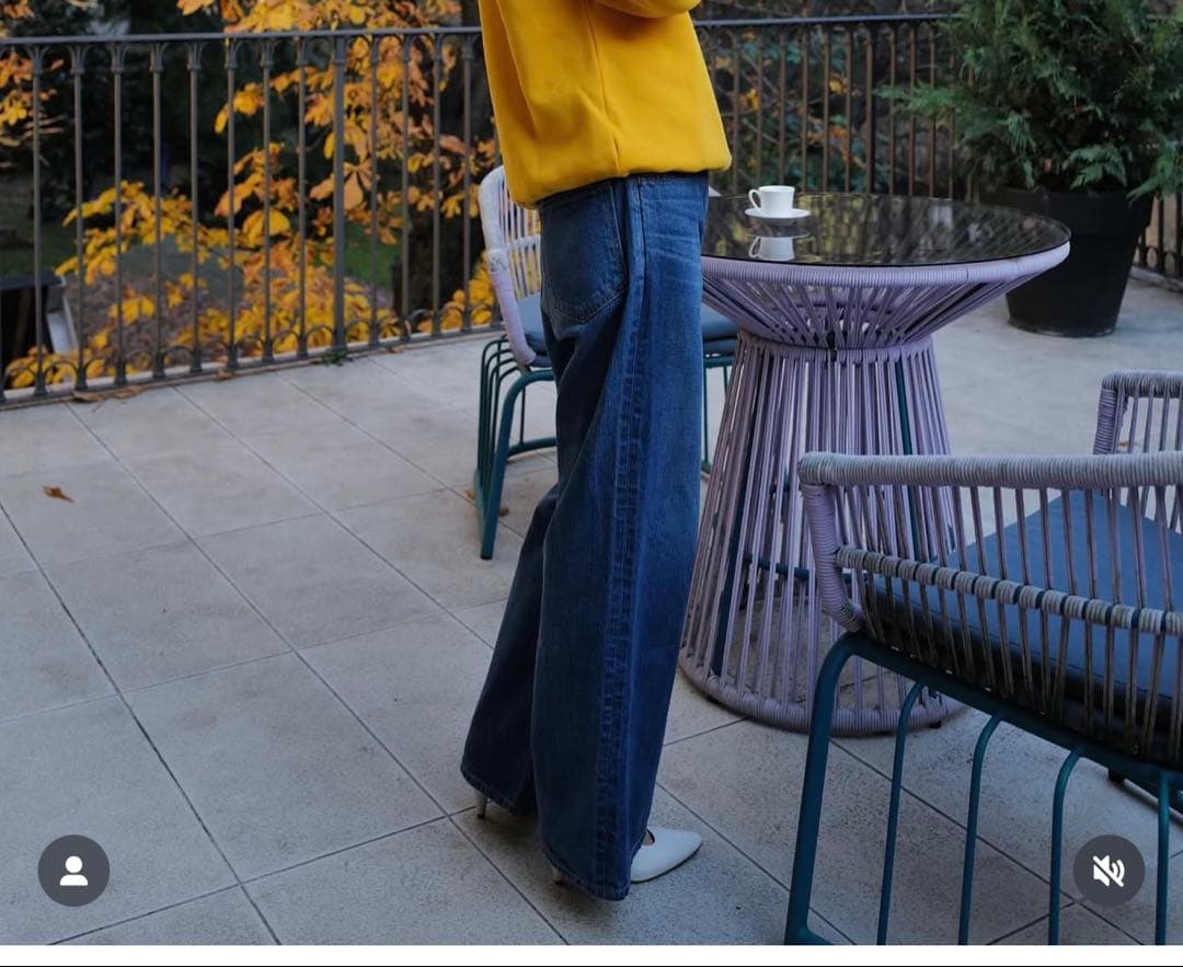 新品　ロンハーマン　ローライズ デニム パンツ　ブルー