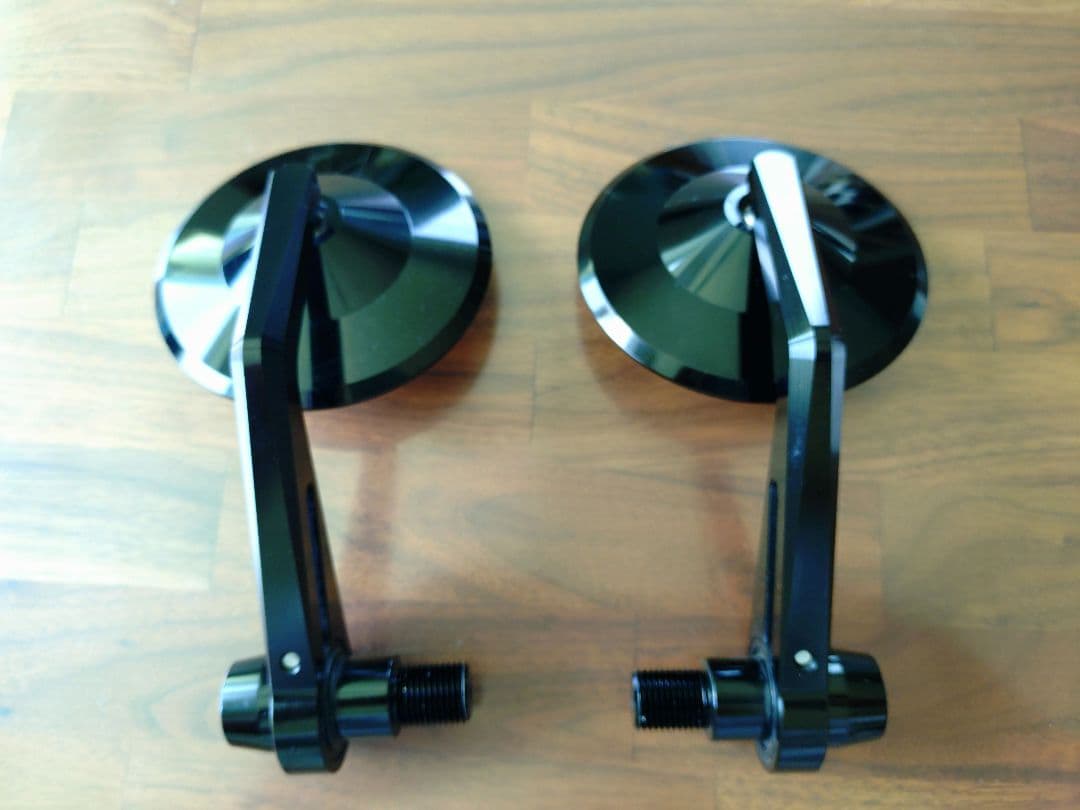 【ハイサイダー】バーエンドミラーモンタナブラック&ヤマハ車用アダプターセット