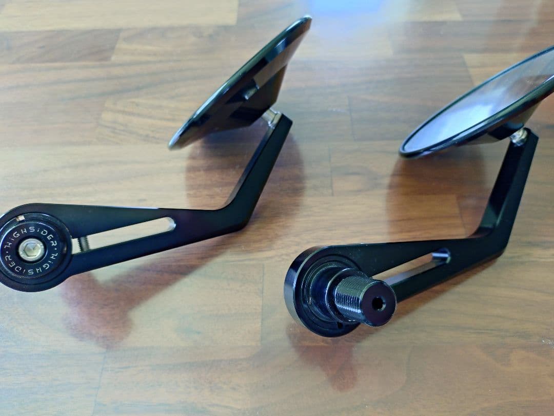 【ハイサイダー】バーエンドミラーモンタナブラック&ヤマハ車用アダプターセット