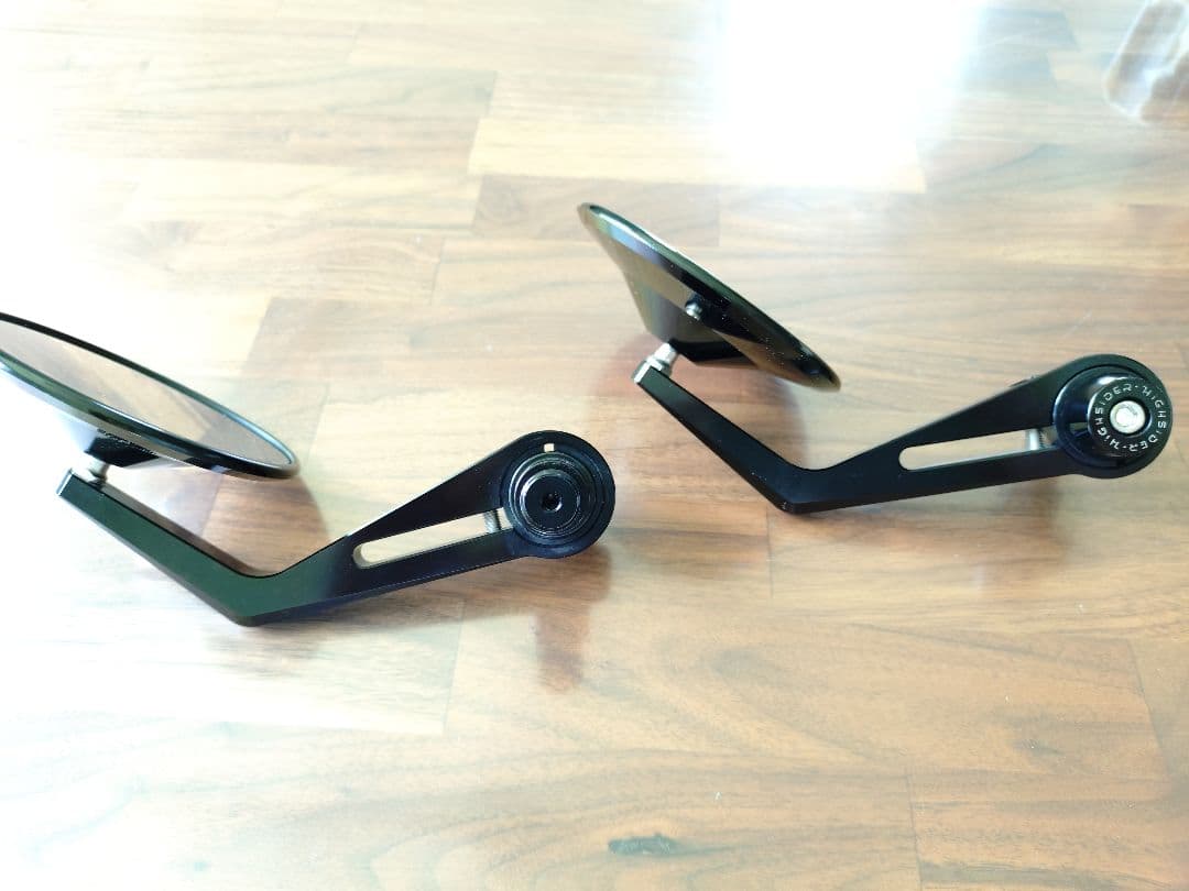 【ハイサイダー】バーエンドミラーモンタナブラック&ヤマハ車用アダプターセット