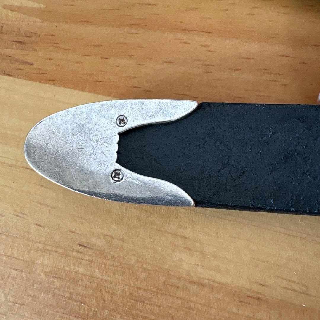 Tory レザー ブラック ベルト メタルバックル