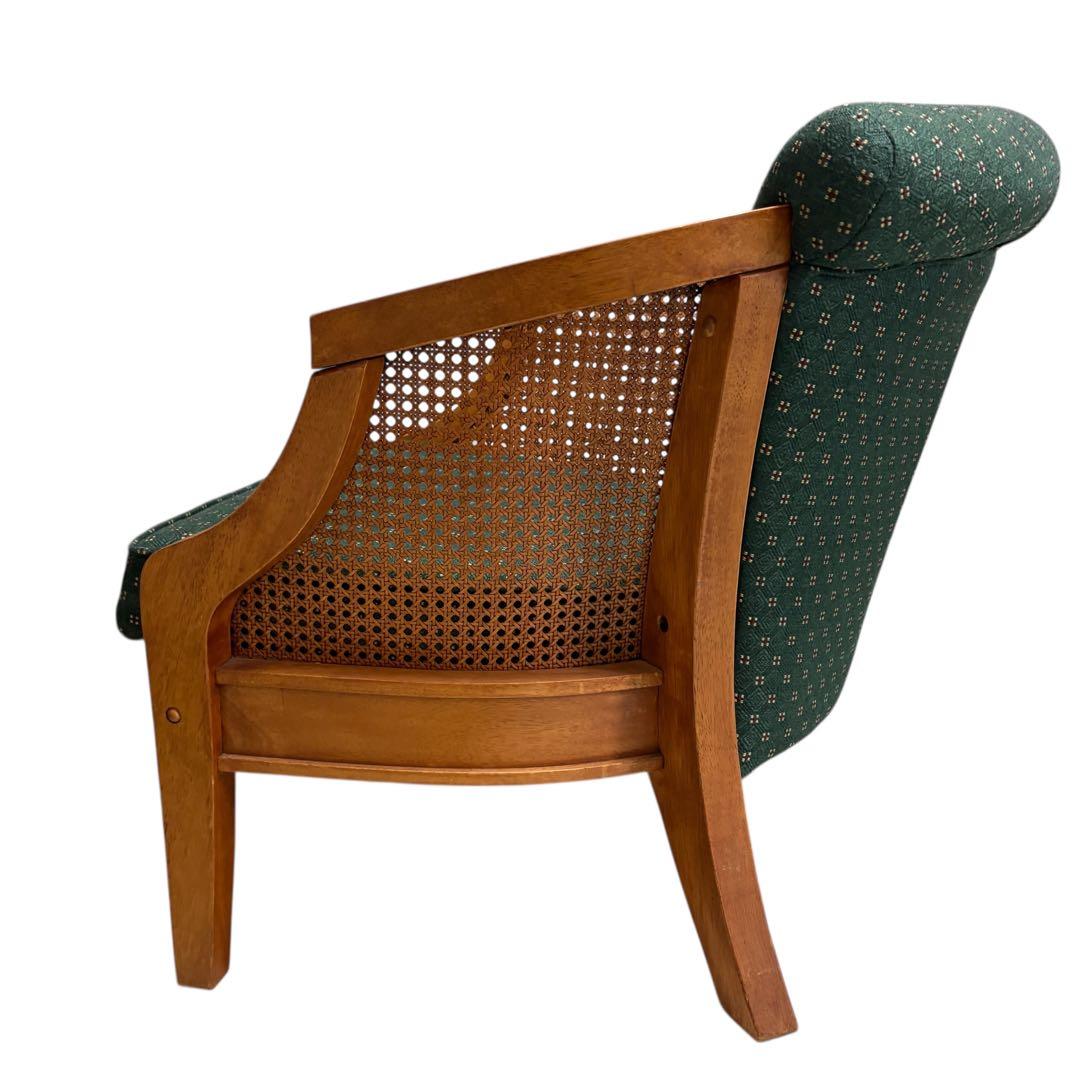 【極美品】三越ブルージュ 木製 花柄 アームチェア 椅子　 高級