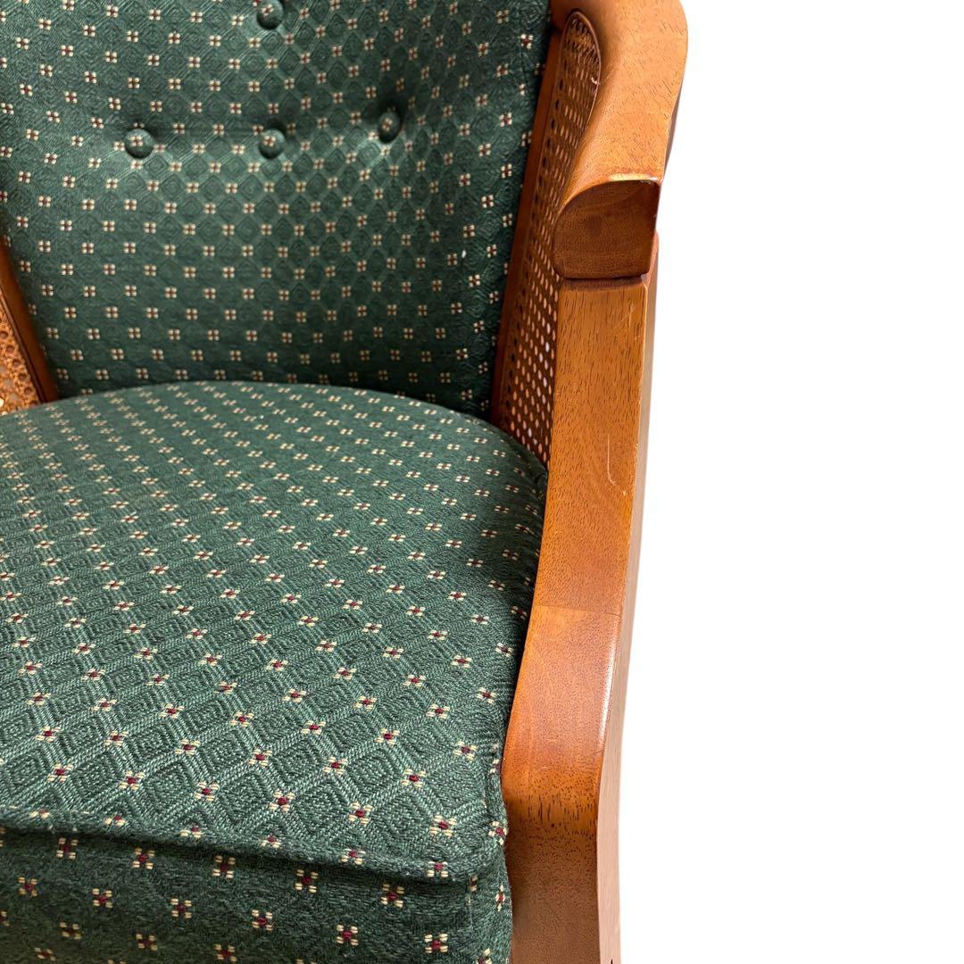 【極美品】三越ブルージュ 木製 花柄 アームチェア 椅子　 高級