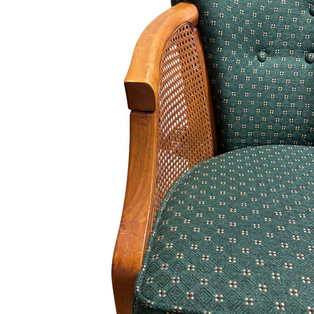 【極美品】三越ブルージュ 木製 花柄 アームチェア 椅子　 高級